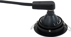 Okrągły reflektor wpuszczany czarny regulowany - Chuck 70