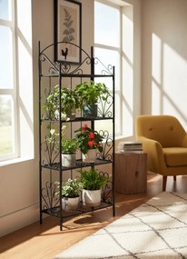 Czarny metalowy stojak na kwiaty D5-G10