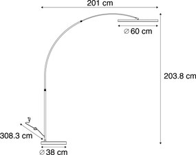 Luk Design booglamp goud incl. LED 3-staps dimbaar - AnelloDesignerski Oswietlenie wewnetrzne