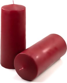 Zestaw świec filarowych, 25 cm, Ø 10 cm, bordowe, 4 szt.