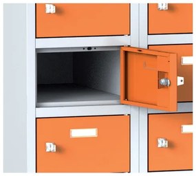 Alfa 3 Szafka skrytkowa, 30 schowków, 1800 x 900 x 500 mm, zamek obrotowy, drzwi ciemnoszare