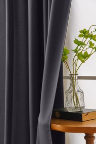Ciemnoszara zasłona OXFORD 140x250 cm Zawieszanie: Taśma z wiązaniami
