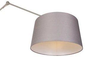 Nowoczesna lampa podłogowa stalowa zkloszem ciemnoszarym 45 cm - Editor Nowoczesny Oswietlenie wewnetrzne