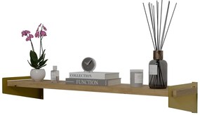 Półka ścienna glamour na kwiaty złoty + dąb artisan T4-L23