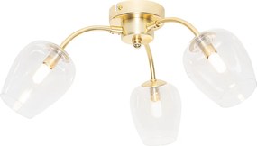 Klasyczny plafon złoty ze szkłem 3-światła - Elien
