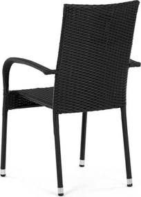 Autronic Krzesło ogrodowe, metal, polyratan, czarny, A ZC-S2113 BK