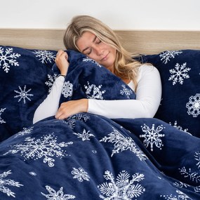 4Home Pościel mikroflanela Midnight Snowfall, 160 x 200 cm, 70 x 80 cm