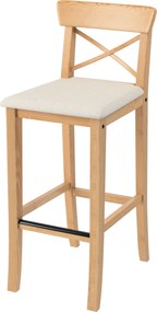 Pokrowiec na krzesło barowe Ingolf z tapicerowanym siedziskiem