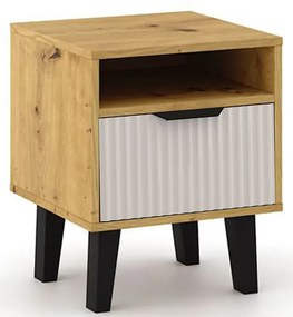Nocna szafka na nóżkach dąb artisan + kaszmir S9-D56