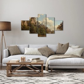 Obraz - Jan van der Heyden, View Down a Dutch Canal, reprodukcje (125x70 cm)