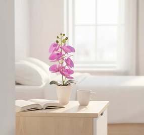 Storczyk w Doniczce Orchidea 37 cm Kwiat Sztuczny Fioletowy Doniczkowy