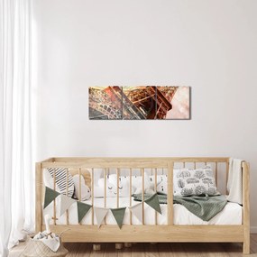 Obraz - Wieża Eiffla w stylu vintage (z zegarem) (90x30 cm)