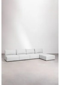 Sofa Modułowa 4-częściowa Z Pufą Kata Beżowy Krem - Sklum