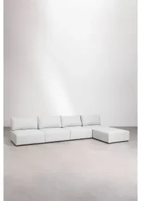 Sofa Modułowa 4-częściowa Z Pufą Kata Beżowy Krem - Sklum