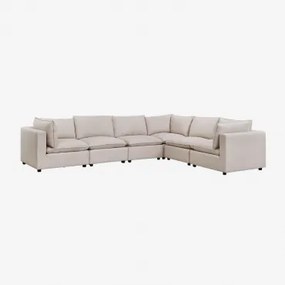 Sofa Modułowy 6-częściowy Daniela Tkaniny Beżowy Krem - Sklum