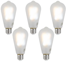 Zestaw 5 Inteligentne ściemnialne żarówki LED E27 ST64 matowe 7W 806 lm 2700-6500K