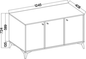 Komoda TORINO 125 cm do Salonu Sypialni Odcienie zieleni