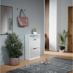 Wywrotka do butów biały/biały wysoki połysk 59x22x89.5 luca