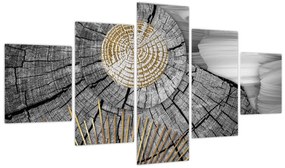 Obraz - Pień drzewa w kolażu (125x70 cm)