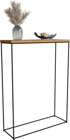 Minimalistyczna konsola do przedpokoju dąb lancelot + czarny H6-T17