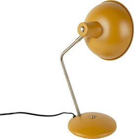 Lampa stołowa retro żółta z brązem - Milou