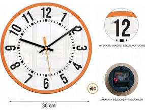Zegar ścienny okrągły cichy klasyczny akrylowy na ścianę duże cyfry stylowy