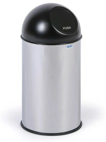 Kosz na śmieci ze stali nierdzewnej, 20 L, samozamykającą pokrywą, nierdzewny błyszczący