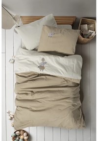 Beżowa bawełniana pościel dziecięca do łóżeczka z prześcieradłem/4-częściowa 100x150 cm Lamp – Mijolnir