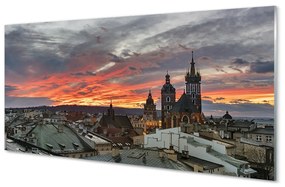 Panel Szklany Kraków Zachód słońca panorama