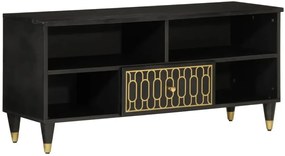 Czarna drewniana szafka RTV z szufladą F0-K66