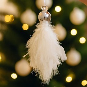 Aniołek do zawieszenia z pierza, 17 cm, zestaw 6 sztuk