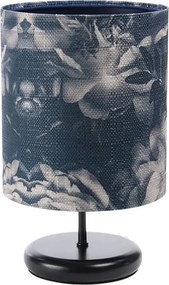 Czarno-granatowa lampka nocna w kwiaty - S395 K9-D21