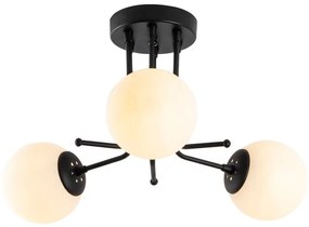 Czarna lampa sufitowa ze szklanym kloszem ø 15 cm Daisy – Opviq lights