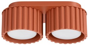 Plafon dwupunktowy AURA 2 ochra czerwona GX53 ryflowany  SOLLUX  LIGHTING
