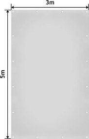 Plandeka JAGO 650 g/m², aluminiowe oczka, biała, 3x5 m