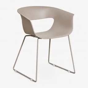 Zestaw 2 Krzeseł Jadalnianych Z Polipropylenu I Stali Alanys Moka Brown - Sklum