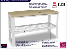 Nowoczesne siedzisko z metalowym stelażem biały + jasny beż - Nakari 5X