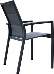 Krzesło ogrodowe aluminiowe antracyt 56x65x88 cm komfortowe wytrzymałe