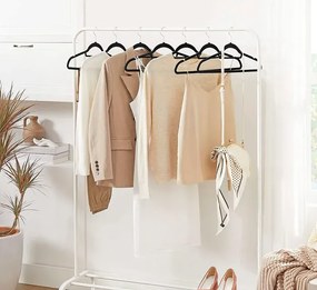 Czarny komplet wieszaków welurowych do szafy 50 szt M5-N69