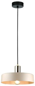 Lampa wisząca LATTE 1xE27/60W/230V beż/czarny/błyszczący chrom