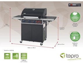 Tepro 3303 Grill gazowy Keansburg 4, 4 palniki,138 x 63 x 114 cm