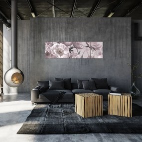 Obraz - Vintage kwiaty piwonii (170x50 cm)