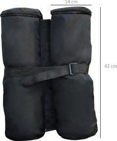 Outsunny ciężarki do stabilizacji namiotu imprezowego czarne składane pawilony zestaw 4 sztuki | Aosom PL