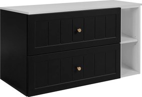 Zestaw mebli łazienkowych pod umywalkę, czarno-biała, 100 (80 + 20) x 46 x 58 cm , 3 kolory uchwytów w zestawie