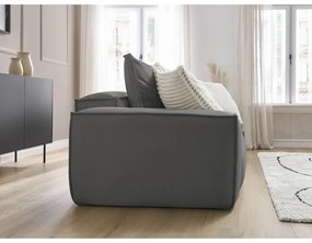 Szara sofa z imitacji skóry 260 cm Boheme – Bobochic Paris