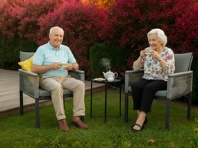 Komplet 2 fotele ogrodowe wygodne siedziska na balkon aluminium