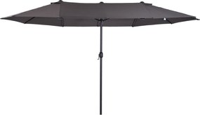 Outsunny parasol ogrodowy podwójny parasol targowy z korbką ręczną 460x270 cm | Aosom PL