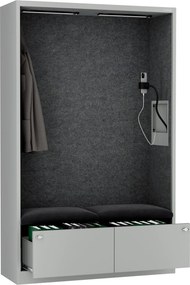 Szafa akustyczna do biura i szkoły Sally MentalBox, 115 x 40 x 185 cm, szary/ciemnoszary