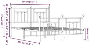 Czarne metalowe łóżko małżeńskie 150x200cm - Ringo