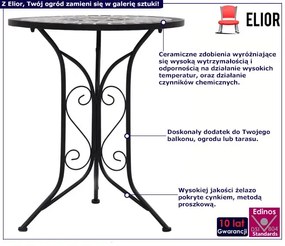 Stolik balkonowy z ceramicznym blatem - Alves 4X